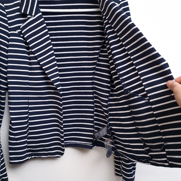 Forever 21 Navy White Stripes Blazer Jacket Women's Size M - Picture 6 of 16